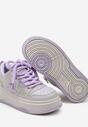 Szaro-Fioletowe Buty Sportowe Sneakersy na Niskiej Platformie z Aplikacją w Kształcie Gwiazdy Eravani
