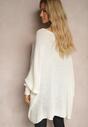 Biały Sweter o Luźnym Kroju z Rękawami w Stylu Nietoperz Tarisele