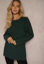 Ciemnozielona Bluzka Longsleeve z Prążkowanego Materiału Gigitha