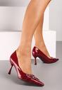 Pantofi stiletto Betirya Bordo cu roșu