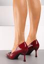 Pantofi stiletto Betirya Bordo cu roșu
