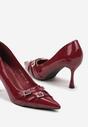 Pantofi stiletto Betirya Bordo cu roșu