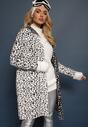 Cardigan Riaverna Alb cu negru