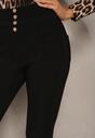 Czarne Spodnie High Waist z Dopasowanymi Nogawkami i Eleganckimi Guzikami Ciaselle