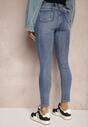 Niebieskie Jeansy High Waist o Kroju Skinny Riadoria