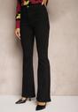 Czarne Casualowe Jeansy Dzwony High Waist Seziola
