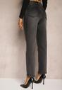 Szare Jeansy Mom Fit High Waist z Prostymi Nogawkami Liavonne