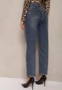 Niebieskie Klasyczne Jeansy High Waist z Prostymi Nogawkami Erilae