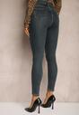 Ciemnoniebieskie Jeansy Skinny z Dodatkiem Bawełny High Waist Sezida