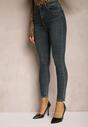 Ciemnoniebieskie Jeansy Skinny z Dodatkiem Bawełny High Waist Sezida