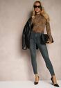 Ciemnoniebieskie Jeansy Skinny z Dodatkiem Bawełny High Waist Sezida