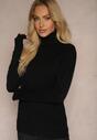 Czarny Golf Sweter o Dopasowanym Kroju z Kaszmirem Zairith