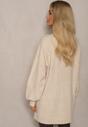 jasnobeżowy Luźny Sweter z Modalem i Wiskozą o Asymetrycznym Kroju Nadonna
