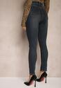 Granatowe Basicowe Jeansy Skinny Fit Regualr Waist Tiarena