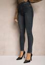 Granatowe Basicowe Jeansy Skinny Fit Regualr Waist Tiarena