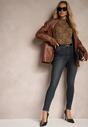 Granatowe Basicowe Jeansy Skinny Fit Regualr Waist Tiarena