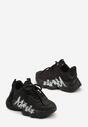 Czarne Buty Sportowe Sneakersy na Platformie z Napisem Alorithia