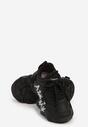 Czarne Buty Sportowe Sneakersy na Platformie z Napisem Alorithia