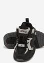 Czarno-Szare Buty Sportowe Sneakersy na Platformie Ozdobione Tłoczeniem Florenda