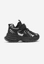 Czarne Buty Sportowe Sneakersy na Platformie z Geometrycznym Wzorem Tetivra