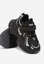 Czarne Buty Sportowe Sneakersy na Platformie z Geometrycznym Wzorem Tetivra