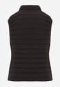 Czarna Kamizelka ze Stójką z Pikowaniem i Kieszeniami Valoreth