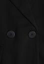 Czarna Pudełkowa Marynarka Dwurzędowa z Ozdobnymi Kieszeniami Salobine