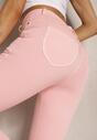 Różowe Skinny Jeansy z Bawełną High Waist Lorie