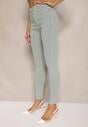 Zielone Skinny Jeansy z Bawełną High Waist Lorie