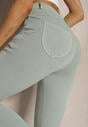 Zielone Skinny Jeansy z Bawełną High Waist Lorie