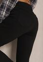 Czarne Skinny Jeansy z Bawełną High Waist Lorie