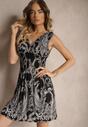 Rochie Albă cu negru