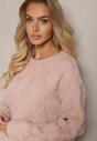 Pulover Roz deschis