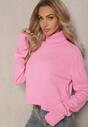 Pulover pe gât Roz închis