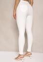 Białe Skinny Jeansy z Bawełną High Waist Lorie