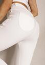 Białe Skinny Jeansy z Bawełną High Waist Lorie