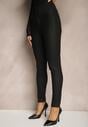Czarne Spodnie Skinny High Waist z Gumką w Pasie i Wsuwanymi Kieszeniami Vialaena