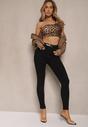 Czarne Elastyczne Jeansy o Kroju Skinny High Waist Darira
