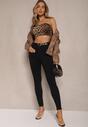 Czarne Elastyczne Jeansy o Kroju Skinny High Waist Darira