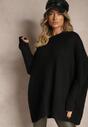 Czarny Casualowy Sweter Oversize Allethia