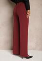 Bordowe Szerokie Spodnie High Waist z Gumką w Pasie Eternel