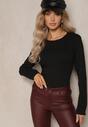 Czarna Bluza Longsleeve z Bawełną Romala