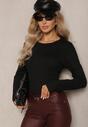 Czarna Bluza Longsleeve z Bawełną Romala