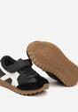 Czarne Buty Sportowe Sneakersy z Geometrycznymi Paskami i Sznurowaniem Valentiana