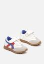 Niebieskie Buty Sportowe Sneakersy z Geometrycznymi Paskami i Sznurowaniem Valentiana