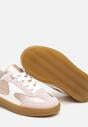 Różowe Buty Sportowe Sneakersy ze Sznurowaniem Ozdobione Metalicznymi Elementami Dinilie