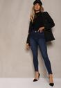 Granatowe  Jeansy Skinny Regular Waist Arinnisa