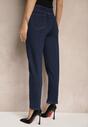 Granatowe Casualowe Jeansy Mom Fit High Waist Zorirra