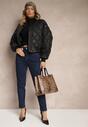 Granatowe Casualowe Jeansy Mom Fit High Waist Zorirra