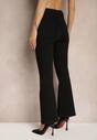 Czarne Jeansy High Waist o Kroju Flare Learella